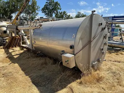 Tank, 2,500 Gallon, Stainless Steel, 6'x15', Cone #S745048