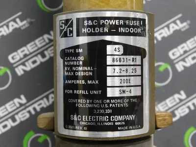 S&C Power Fuse Holder - Indoor 86631-R1 Type SM4S 200E Amps SM-4 Refill Used