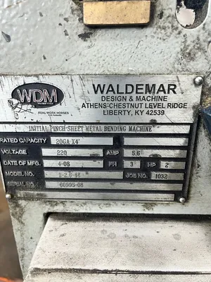 2008 WDM B-2.6-48 Rolls, Plate Bending (incld Pinch) | Westbrook Engineering (6)