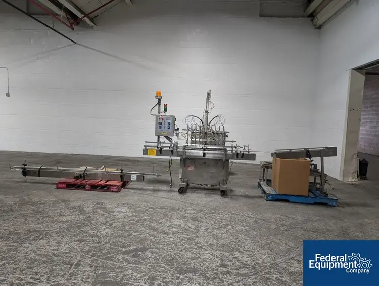 Used Kaps All Kaps-All Volumetric Piston Filler, Model VOL-32-8, 10 Nozzle Liquid Fillers Ohio US | Federal Equipment Company #129491