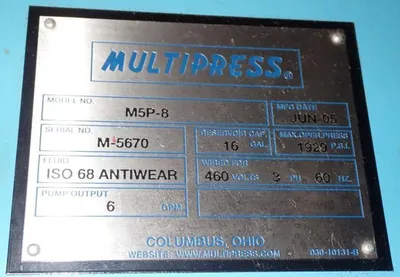 USED 2005 MULTIPRESS MULTIPRESS M5P-8 PRESS