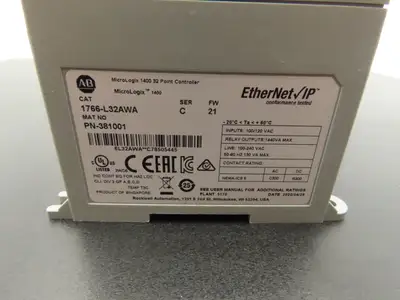 Allen Bradley 1766-L32AWA MicroLogix 1400 Controller Module 32Pt Series C FW 21
