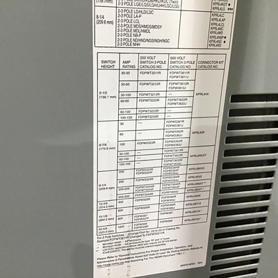 Eaton 6557C02H01 Pow-R-Line PRL-C Panel/Switchboard 480Y/277V 3Phase 4Wire 60Hz