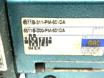 6511B-311-PM-601DA | MAC Valves  Solenoid Valve Assembly PME-611BAAA - Used