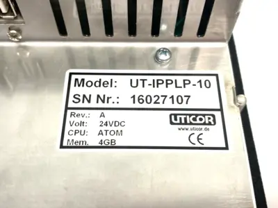 Used Uticor Touch Screen Industrial Panel PC 10.4" TFT 1024 x 768 Res. Automation Control (HMI) Michigan US | Maverick Industrial Sales #1399983