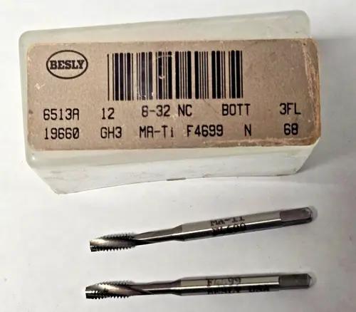 Lot of 2 Besly Tap 8 - 32 NC GH3 Bott 3 FL ma-ti Brand New USA Made