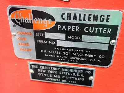 Used THE CHALLENGE MACHINERY CO. MC Paper Cutters Ohio US | HGR 24 #1175599