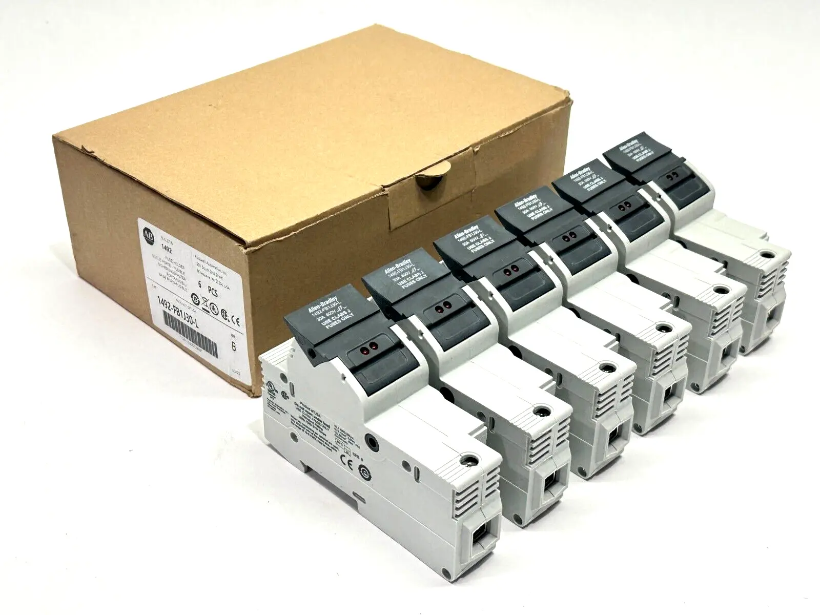 New | in-Stock Allen-Bradley Ser. B Fuse Holder 1-Pole 30A 600V BOX OF 6 Fuse Accessories Michigan US | Maverick Industrial Sales #1389288