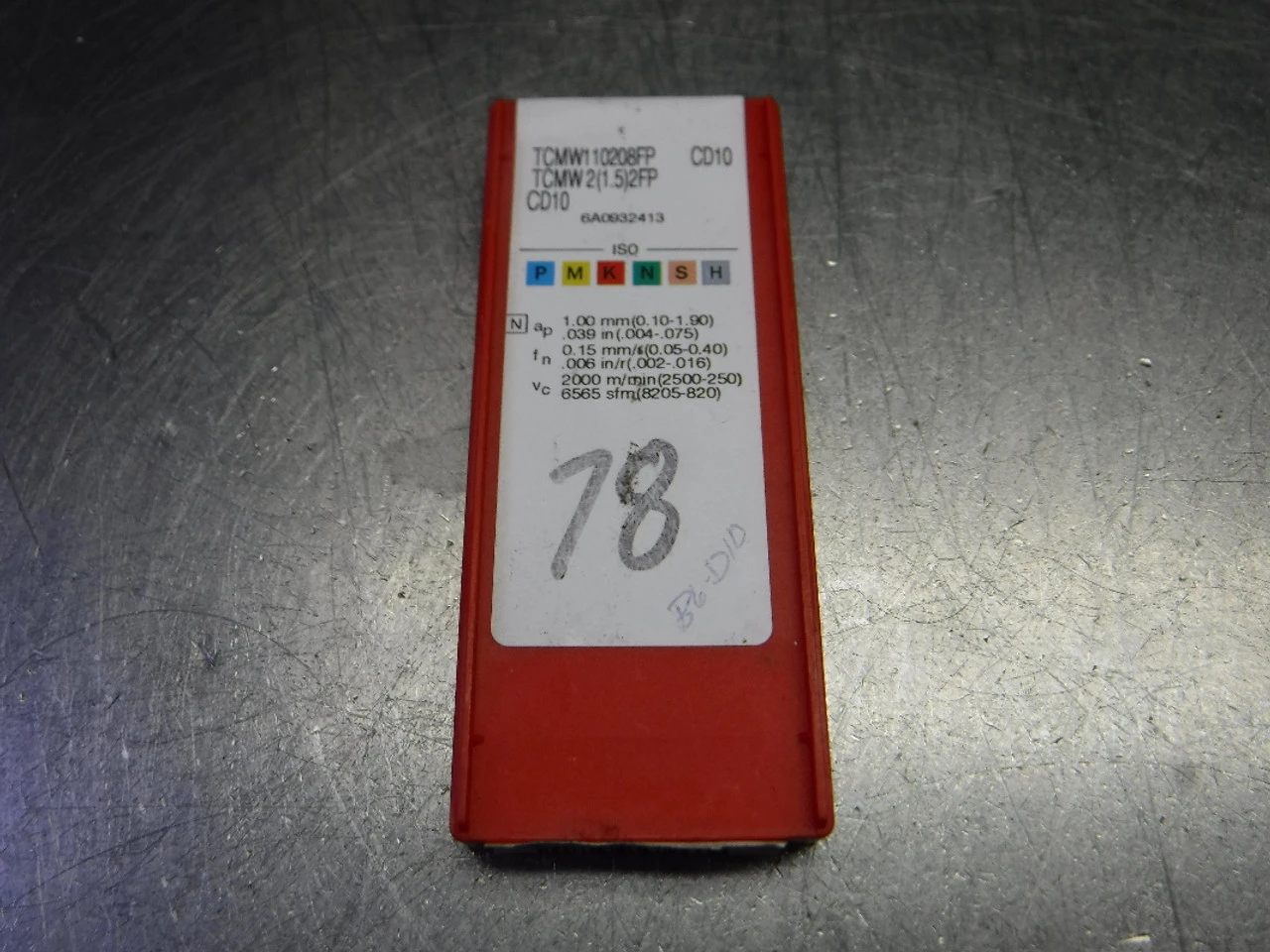Sandvik Diamond Tipped Inserts QTY5 TCMW2(1.5)2FP / TCMW110208FP CD10 (LOC1968D)