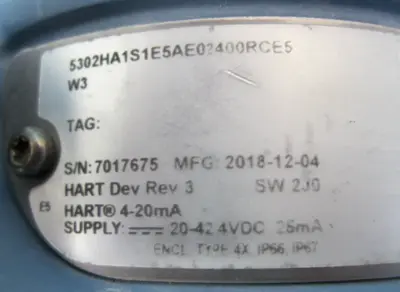 USED Rosemount 5302 HA1S1E5AE02400RCE5W3