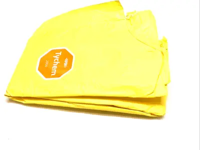 NEW DUPONT TYCHEM 2000 COVERALL XL YELLOW ATTACHED HOOD