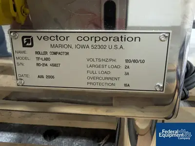USED Freund-Vector Freund Vector Roller Compactor, Model TF-LABO