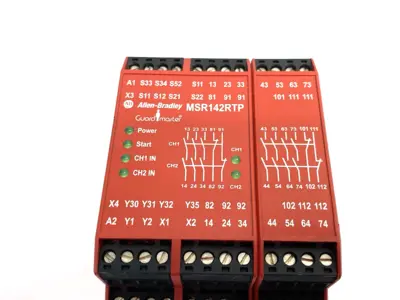 USED ALLEN-BRADLEY SER. A GUARDMASTER MSR142RTP SAFETY RELAY, AUTO-RESET