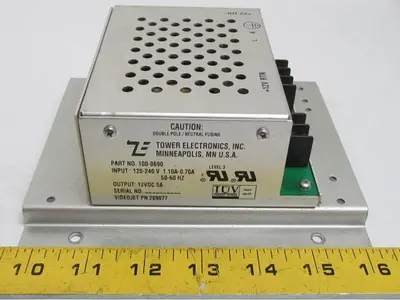 Tower Electronics 100-0690 209077 Power Supply  120/240 In  12VDC 5 Amp Output