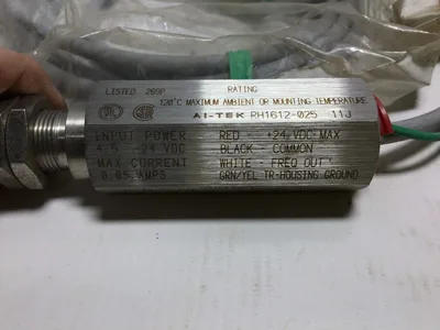 Al TEK RH1612-025 11J Telemetering Equipment 24VDC 0.05 Amps 120C Max Ambient