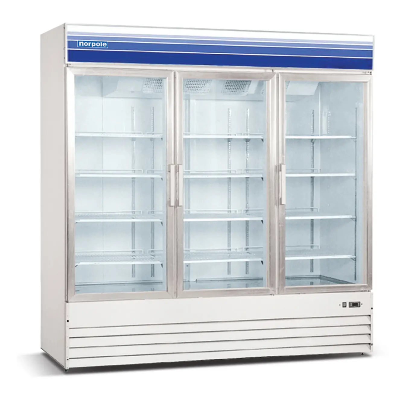 Magic Chef 78 IN. W 53 CU. FT. 3 GLASS DOOR REACH-IN COMMERCIAL REFRIGERATOR IN WHITE