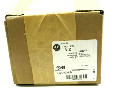 NEW ALLEN BRADLEY 810-A03AR MAGNETIC OVERLOAD RELAY SER B 810A03AR