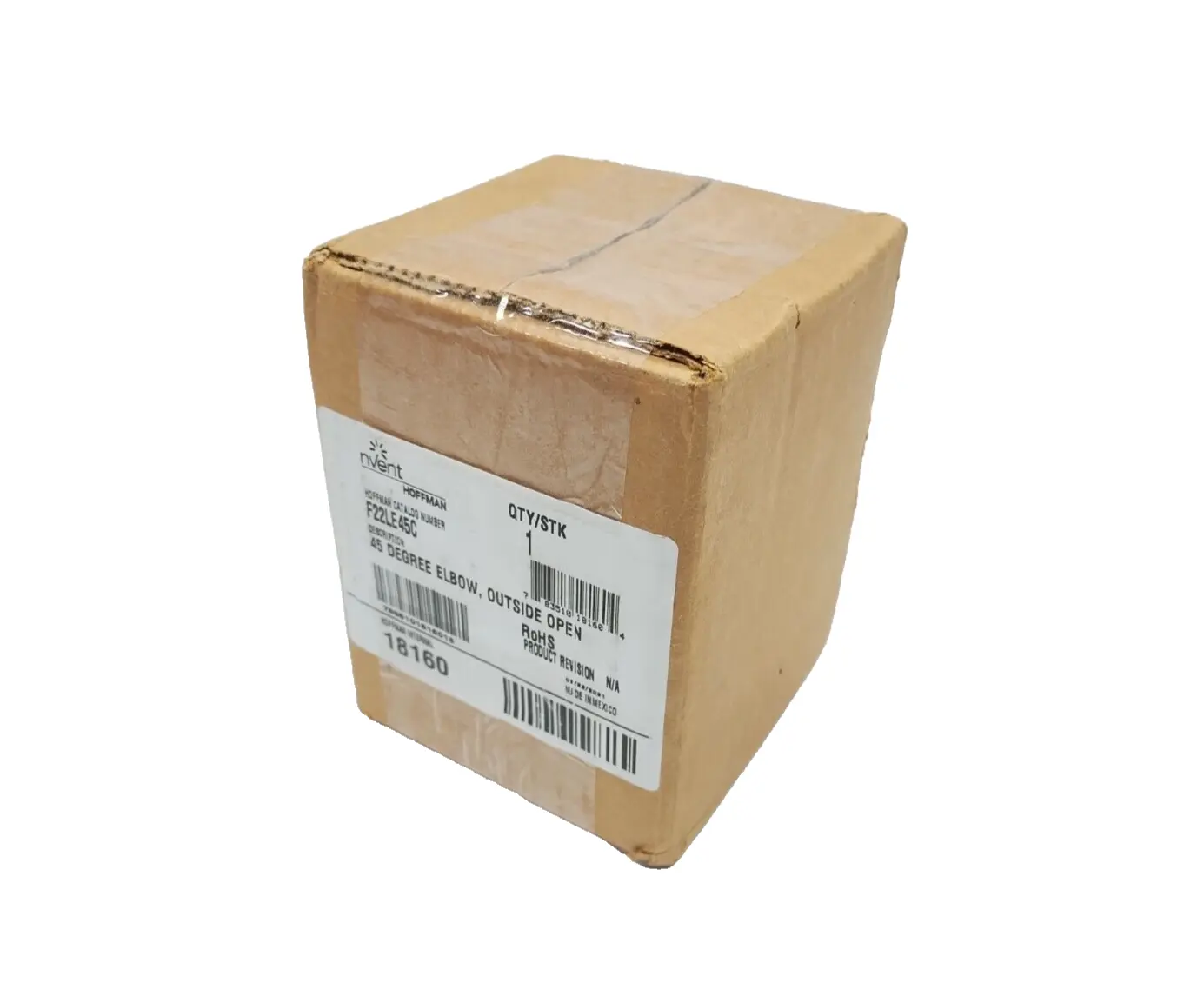 F22LE45C,18160 | Hoffman F22LE45C Lay-In Wireway 45-Degree Elbow Outside Opening 2.50"x2.50" Gray - New