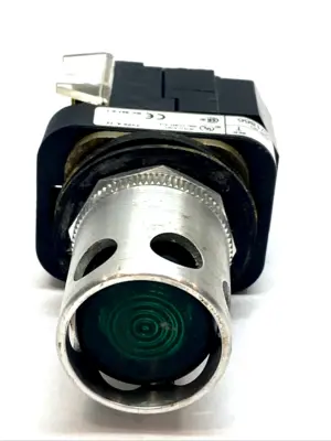 USED ALLEN-BRADLEY 30MM ILLUMINATED MOMENTARY PUSH BUTTON 120V AC GUARDED