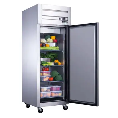 New | in-Stock Dukers New Dukers D28AR Commercial Single Solid Door Top Mount Reach-in Refrigerator in Stainless Steel Refrigerators Illinois US | Falcon Restaurant Supply #1376365