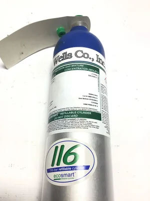 W.B. Wells Co. Inc. 116ES-252-2 116-Liter Refillable Calibration Gas Cylinder