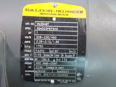USED BALDOR RELIANCE VM3546T