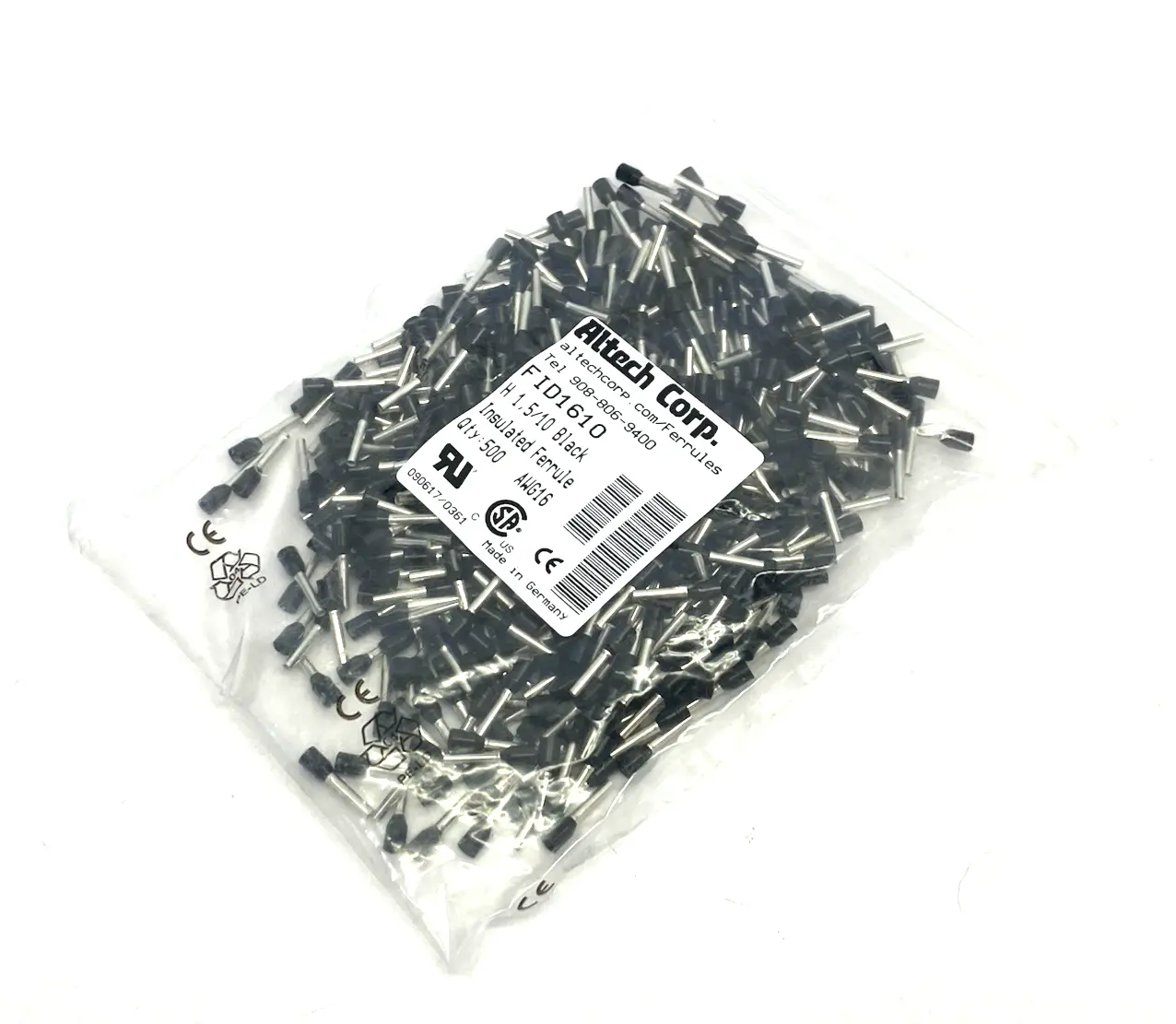 New | in-Stock Altech Insulated Crimp Ferrule Terminal 16AWG/1.5sqmm 500-PACK Electrical Fittings Michigan US | Maverick Industrial Sales #1390903