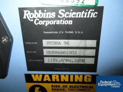 USED Robbins Scientific ROBBINS SCIENTIFIC HYDRA 96 SYRINGE MICROFILLER