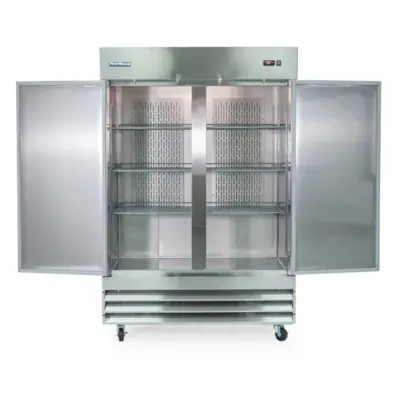 Magic Chef 48 CU. FT. 2-DOOR COMMERCIAL UPRIGHT REACH-IN FREEZER IN STAINLESS STEEL