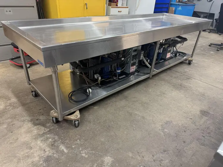 Used 2016 LESLIE FISHER ENGINEERING INC. STAINLESS STEEL CHILLER TABLE Food Processing Equipment (misc) Ohio US | Regal Equipment Inc #219394