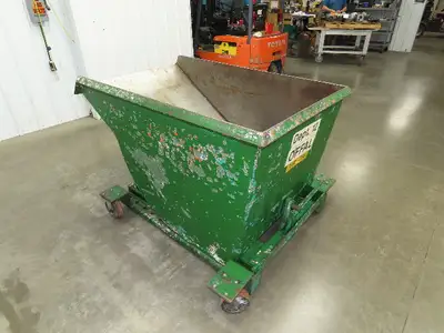 Roura Self Dumping Hopper 3/4 Yard Forklift Steel Dumpster 63x38x39"