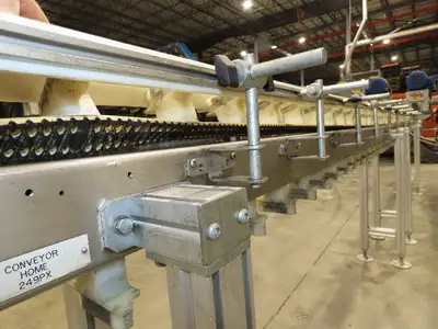QC Industries 17' Automation Indexing Conveyor 2" Modular Cleated Timing Belt