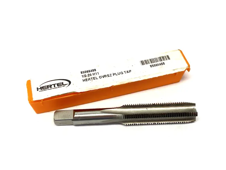 New | in-Stock HERTEL STRAIGHT FLUTE TAP: 1/2-20 UNF, 4 FLUTE, PLUG CHAMFER, HSS Taps & Dies Michigan US | Maverick Industrial Sales #1091310