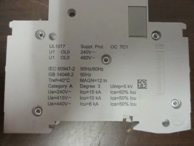 SCHNEIDER D1 CIRCUIT BREAKER - 50Hz 415V 10kA - OSMC65H2D1