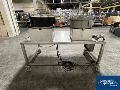 Unknown Table with Vibratory Bowl Feeders, Portable
