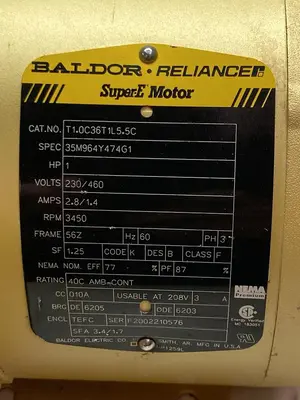 Used BALDOR T1.0C36T1L5.5C Industrial Controls | Surplus Asset Holdings #1220502