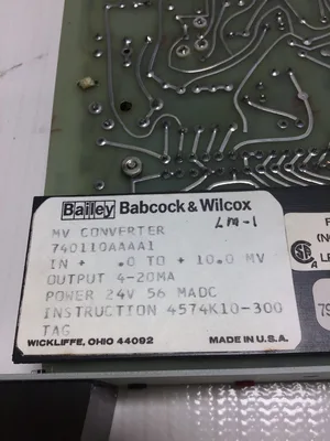 Bailey 740110AAAA1 PC Board Millivolt Converter Output 4-20MA Power 24V MADC