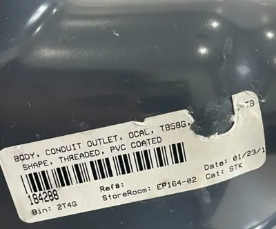 NEW PLASTI-BOND REDH2OT TB58G CONDUIT OUTLET PRHTB58 1-1/2 FORM 8 TYPE TB