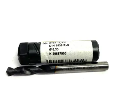 USED GUHRING 2463-6,350 DRILL, 1/4, STUB, TYPE N, CARBIDE, NANO-FIREX