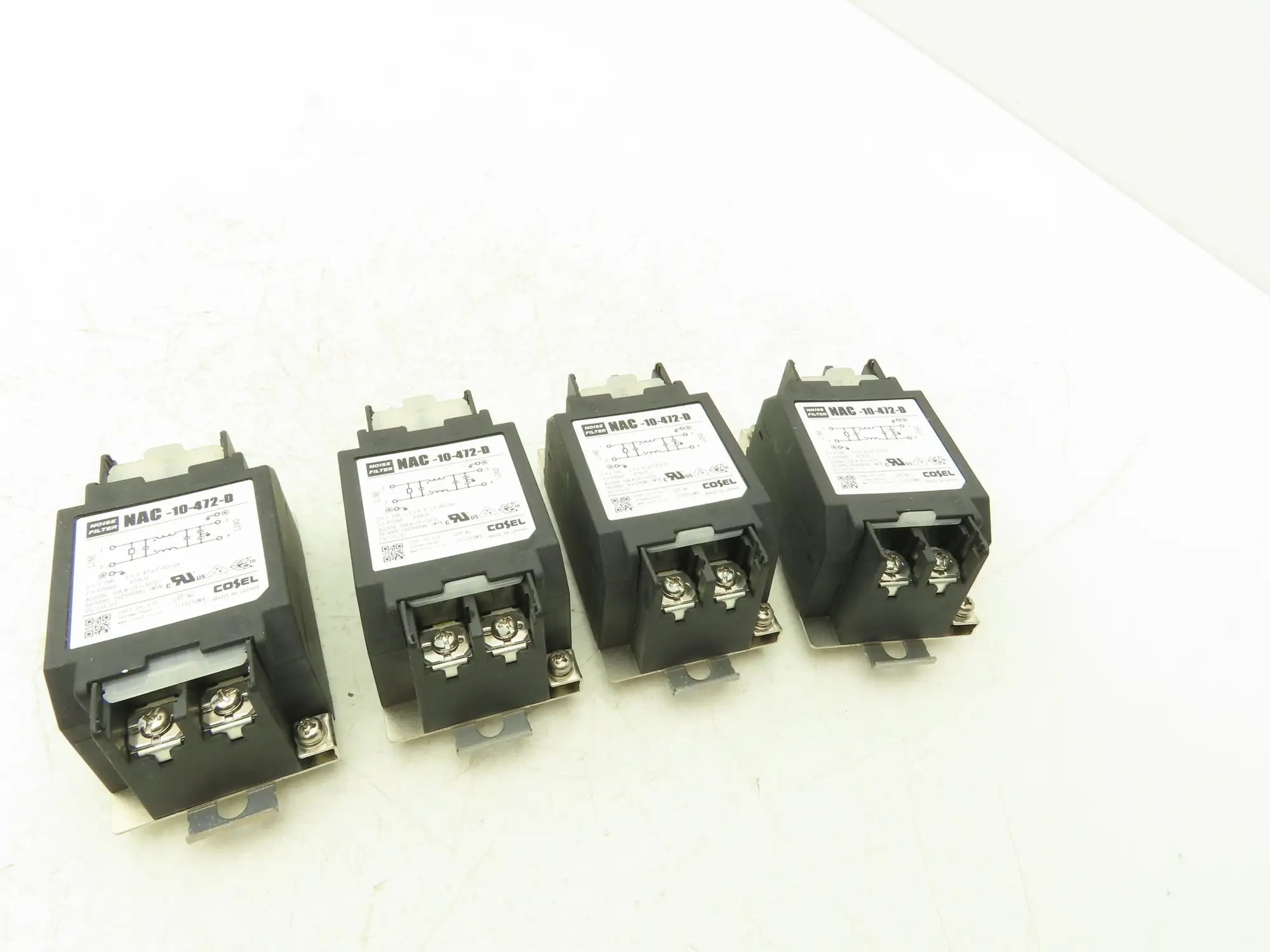 Cosel NAC-10-472-D Noise Filter 250V 10A TV2500VAC 1 MIN 2 Pole Lot of 4