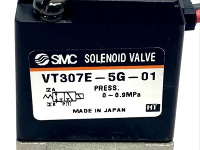 VT307E-5G-01 | SMC  Pneumatic Solenoid Valve, Base Mount, 1/8" 24VDC - Used