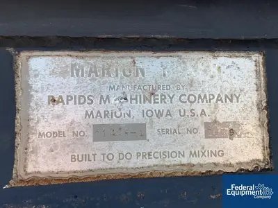 USED Marion Process Solutions 3 Cu Ft Marion Mixer, S/S, Model C1254-1