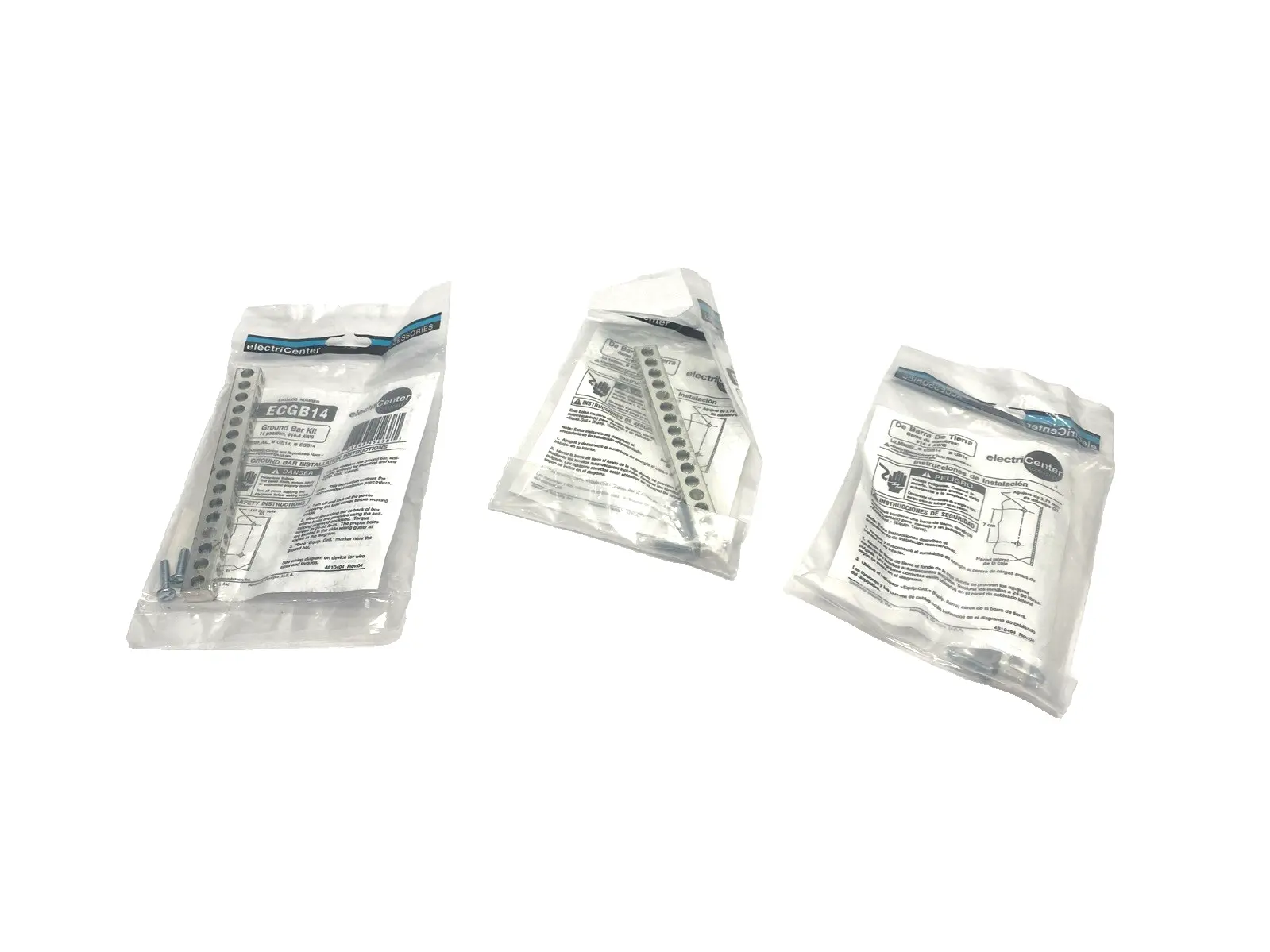 ECGB14 | ElectriCenter  Ground Bar Kit, 14 Positions, No. 14-4 AWG LOT OF 3 - New