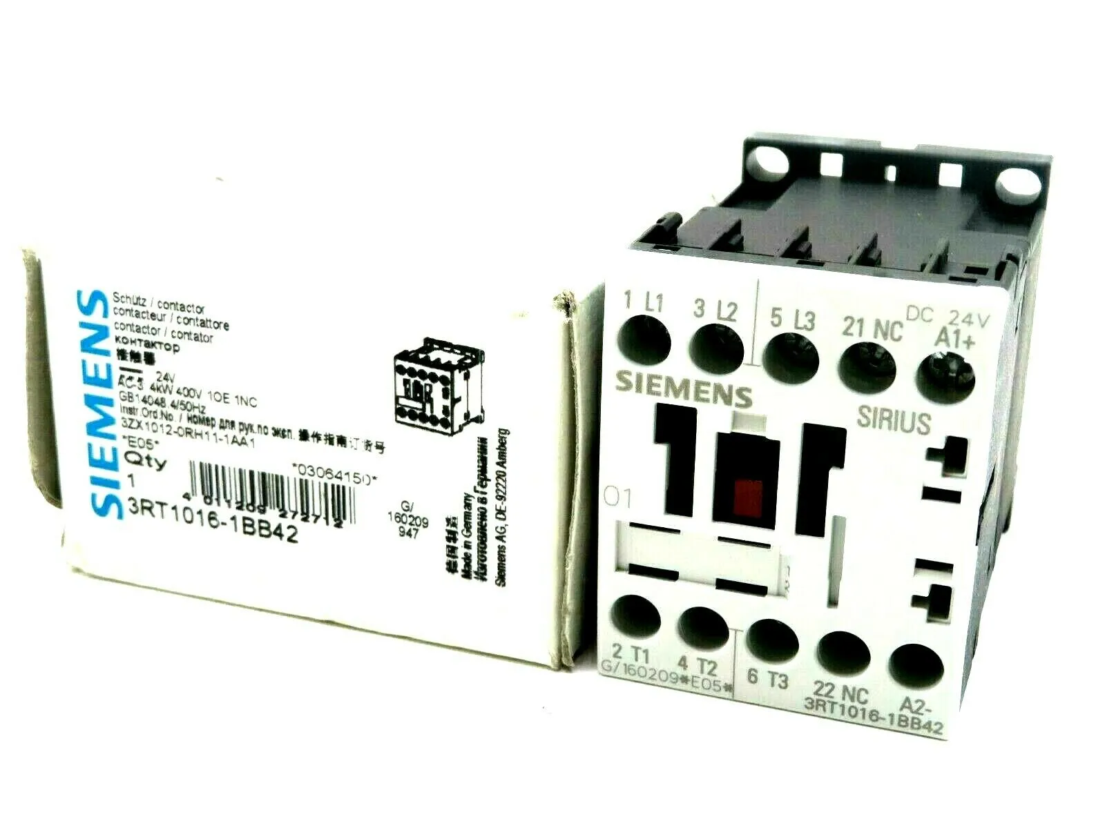 NEW SIEMENS 3RT1016-1BB42 CONTACTOR 3RT10161BB42