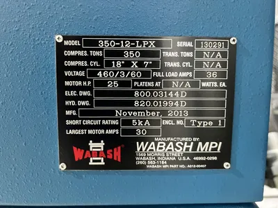 USED 2013 WABASH WABASH 350-12-LPX PRESS