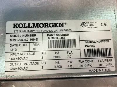 Used KOLLMORGEN MMCSD4.0460D Servo Drives Ohio US | HGR 24 #1330285