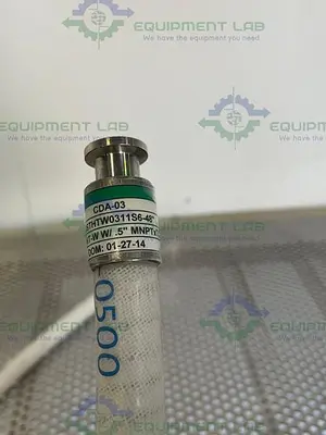 USED SAINT GOBAIN STHT-W-0500 48" SILICONE HOSE W/ 1/2" SANITARY TO THREADED FITTING