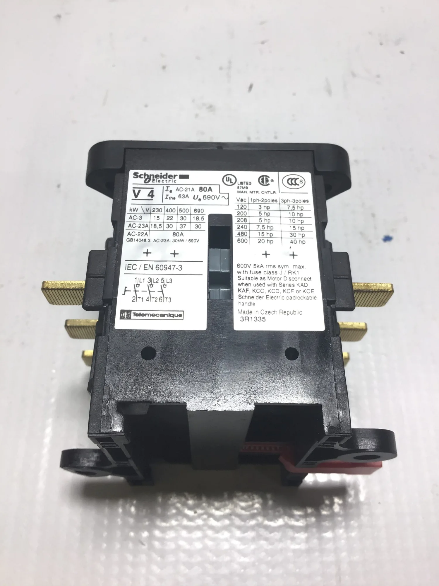 Schneider Electric 3R1335 Switch Disconnector 80A 30kW 5kA