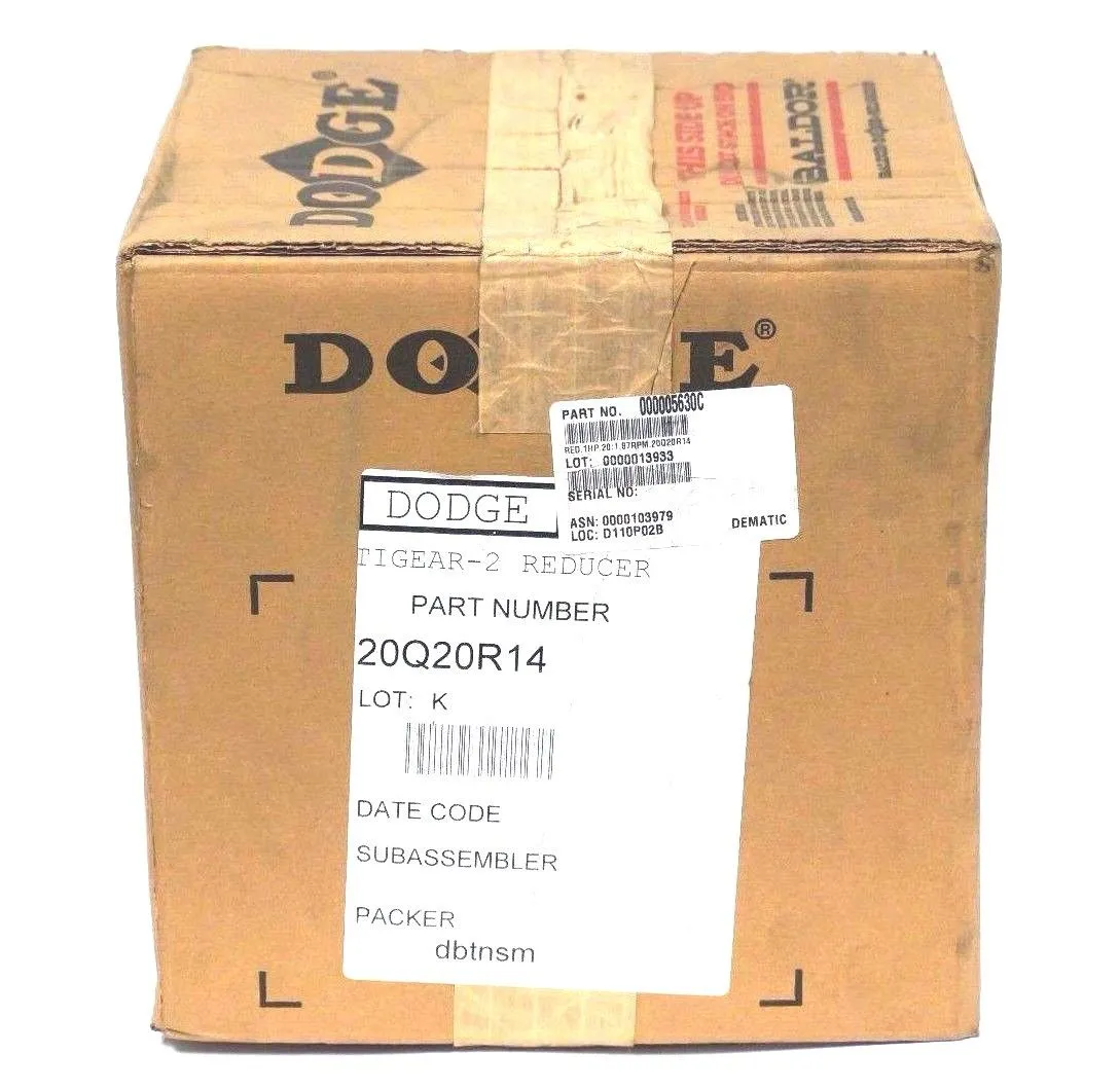 NEW DODGE 20Q20R14 TIGEAR-2 REDUCER 1HP, 20:1 RATIO