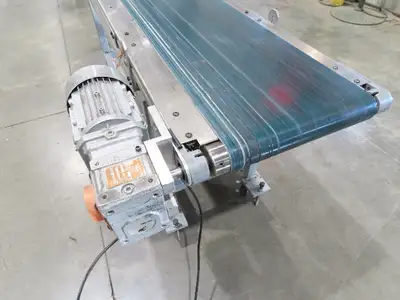 Gammerler 20"x 81"L Slider Bed Conveyor 14" Flat Belt 285 FPM 480V Low Profile